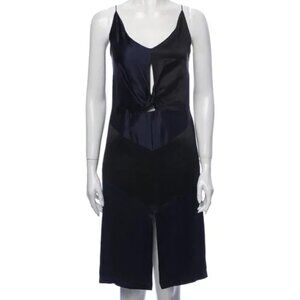 Michael Lo Sordo Cocktail Dress V-Sz S Black Blue V-Neck PROM Knee-Length Prom